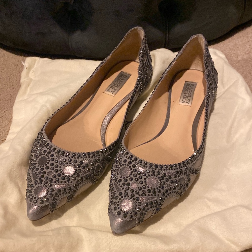 Badgley Mischka rhinestone flats